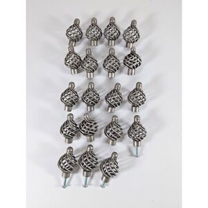 (19) Satin Nickel Brushed Knob Drawer Pull Kitchen Bathroom Birdcage Cabinet LOT